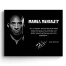 Kobe Bryant Mamba Mentality Canvas Wall Art – Inspirational Basketball Quote Poster for Bedroom, Office and Gym