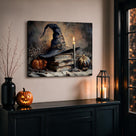 Witch Hat Halloween Canvas Wall Art, Magical Gothic Decor