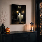 Haunted Ghost Halloween Canvas Wall Art, Spooky Gothic Decor for Living Room, Bedroom and Entryway