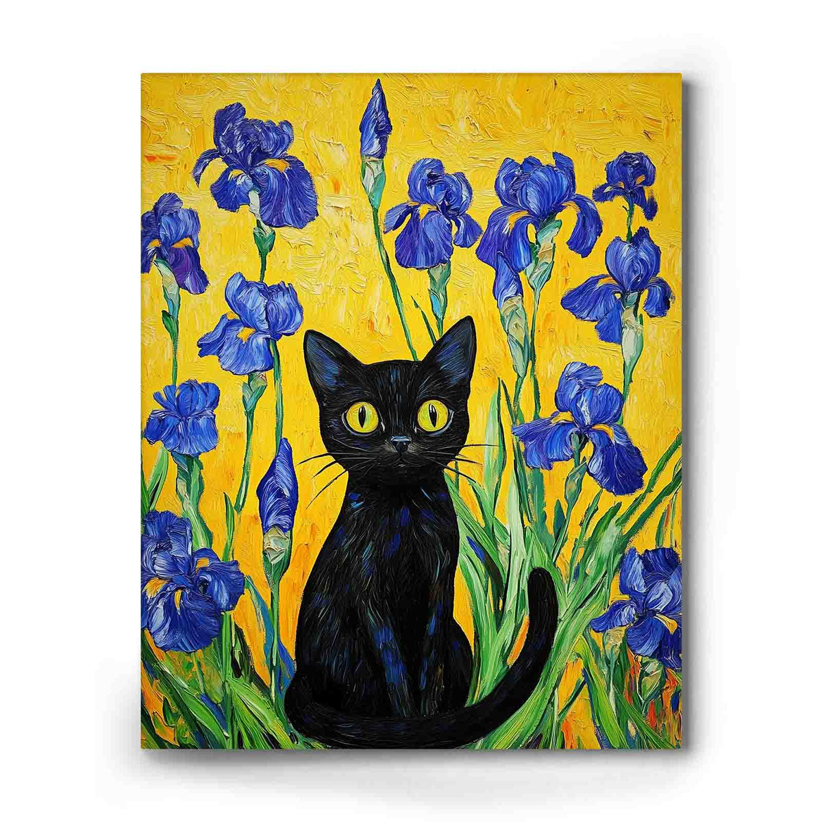 Black Cat Water Lily Wall Art