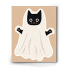 Halloween Black Cats, Ghosts and Pumpkins Illustration Wall Art