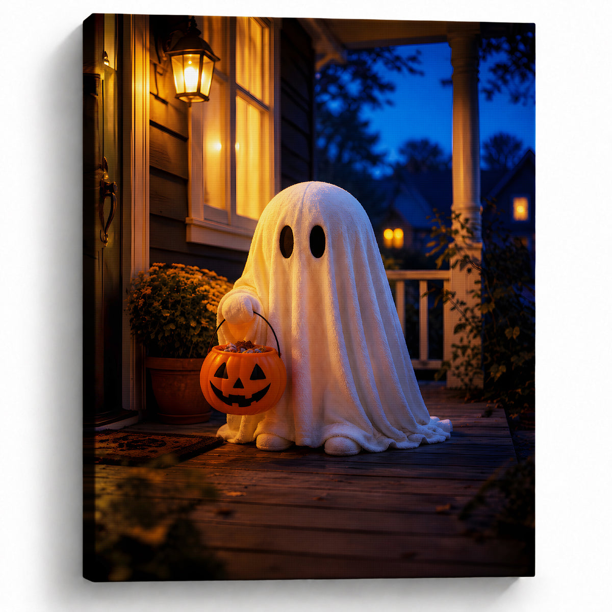 Little Ghosts & Candlelight Halloween Canvas Wall Art for Kids