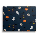 Cute Ghost, Bat and Pumpkin Pattern Illustration Halloween Ghost Wall Art