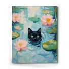 Black Cat Water Lily Wall Art