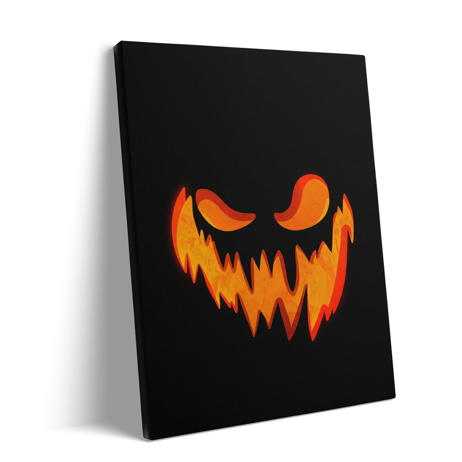 Fiery Jack-o’-Lantern Halloween Canvas Wall Art