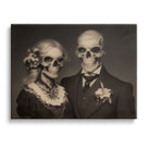 Victorian Skeleton Wedding Couple Vintage Gothic Halloween Portrait Painting Wall Art