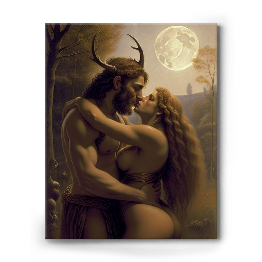 Mythical Lovers Painting Moonlit Romance Wall Art