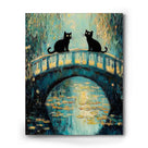 Black Cat Water Lily Wall Art