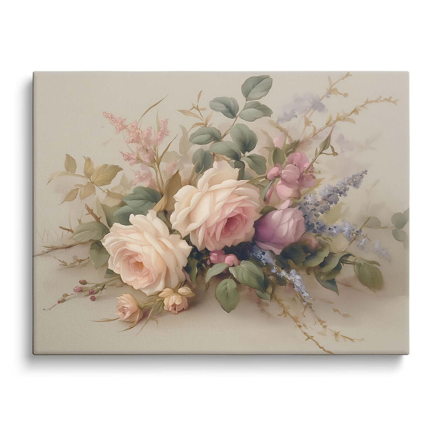8x10 / Soft Pastel Rose and Lavender Bouquet