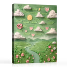 Whimsical Green Garden Paper Art Wall Decor