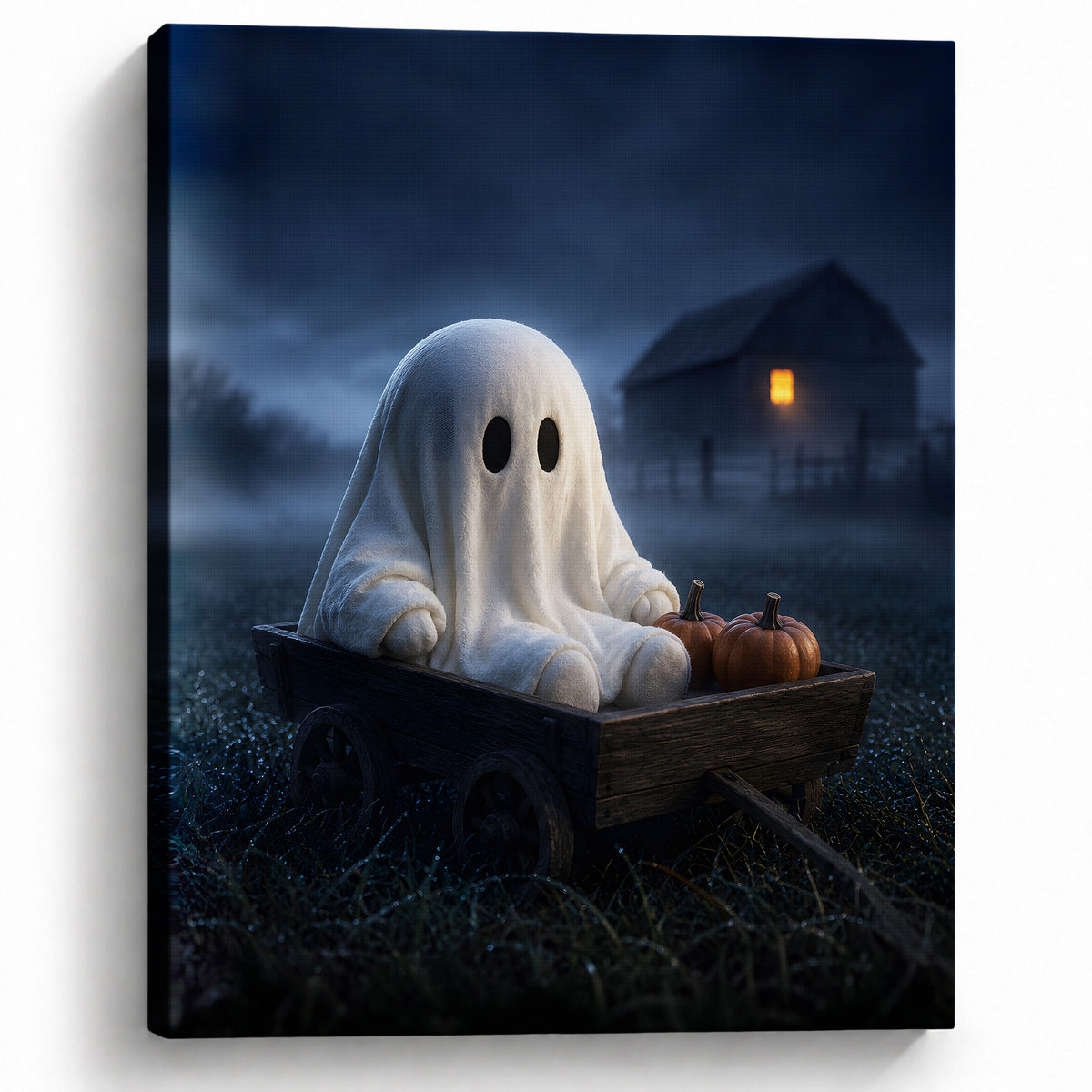 Little Ghosts & Candlelight Halloween Canvas Wall Art for Kids