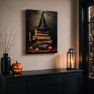 Witch Hat Halloween Canvas Wall Art, Magical Gothic Decor