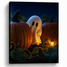 Little Ghosts & Candlelight Halloween Canvas Wall Art for Kids