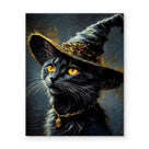 Bewitched Black Cat Halloween Canvas Wall Art