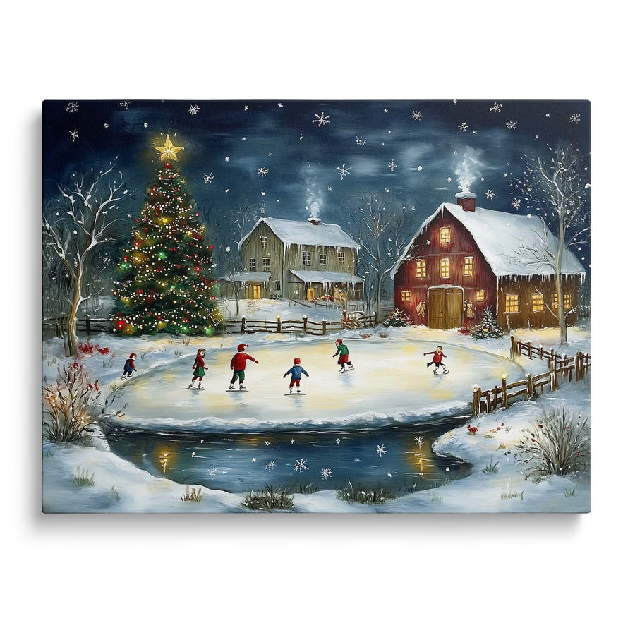 Ice Skating Farm / 8"L x 10"W
