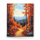 Autumn Mountain Orange Maple Forest Landscape Wall Art