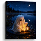 Little Ghosts & Candlelight Halloween Canvas Wall Art for Kids
