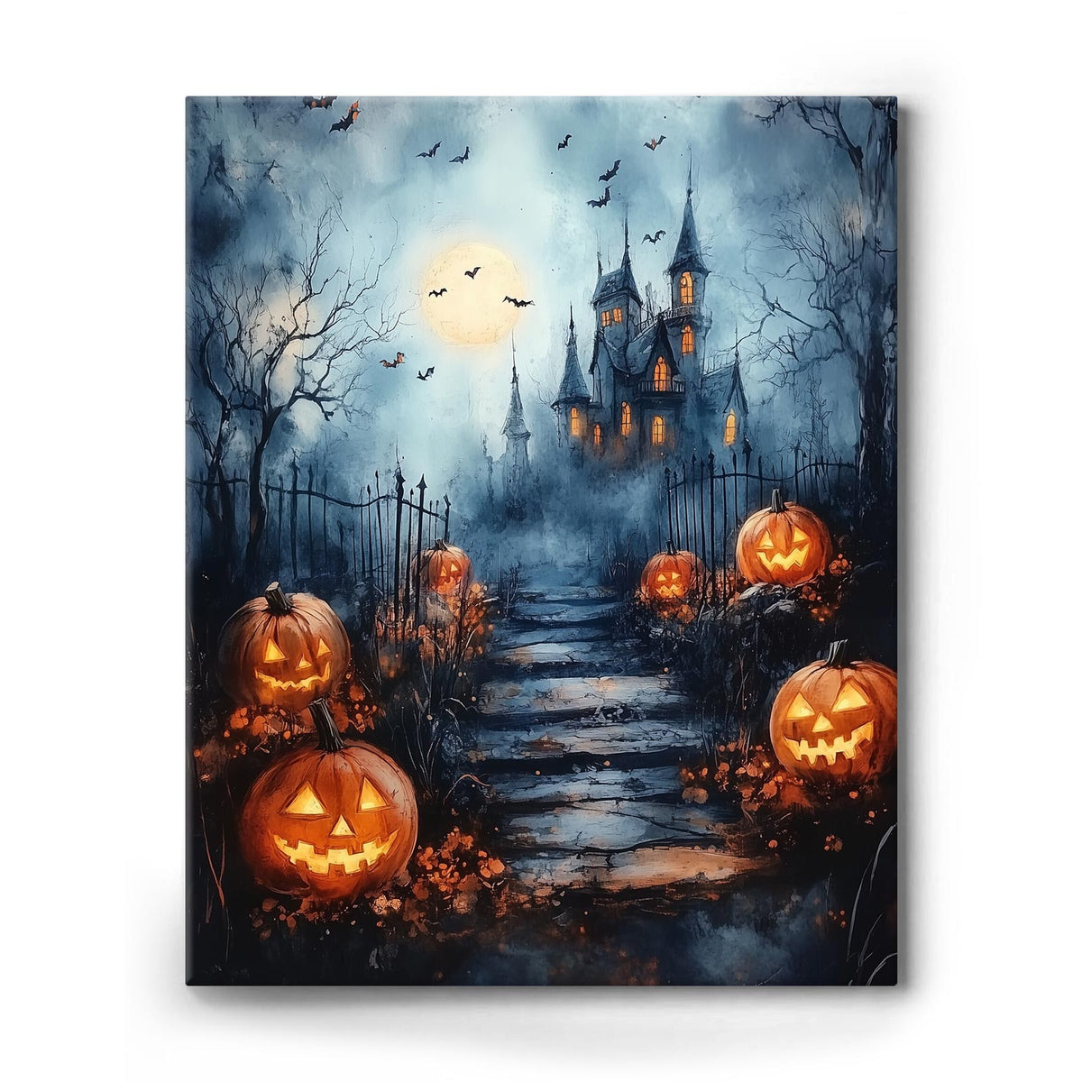 Haunted Castle and Jack-O’-Lanterns Halloween Wall Art