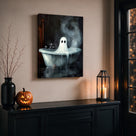 Little Ghosts Celebrate Halloween at Home Wall Art