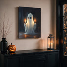 Haunted Ghost Halloween Canvas Wall Art, Spooky Gothic Decor for Living Room, Bedroom and Entryway