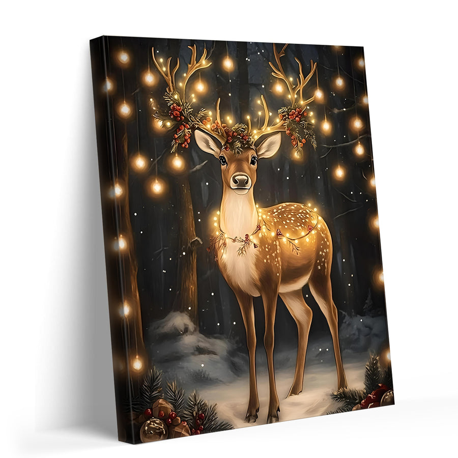 Reindeer with Lights / 8"L x 10"W