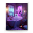 Cute Ghost in the Haunted Bathroom Wall Art