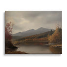 Autumn Misty Mountain Lake Landscape Painting Wall Art