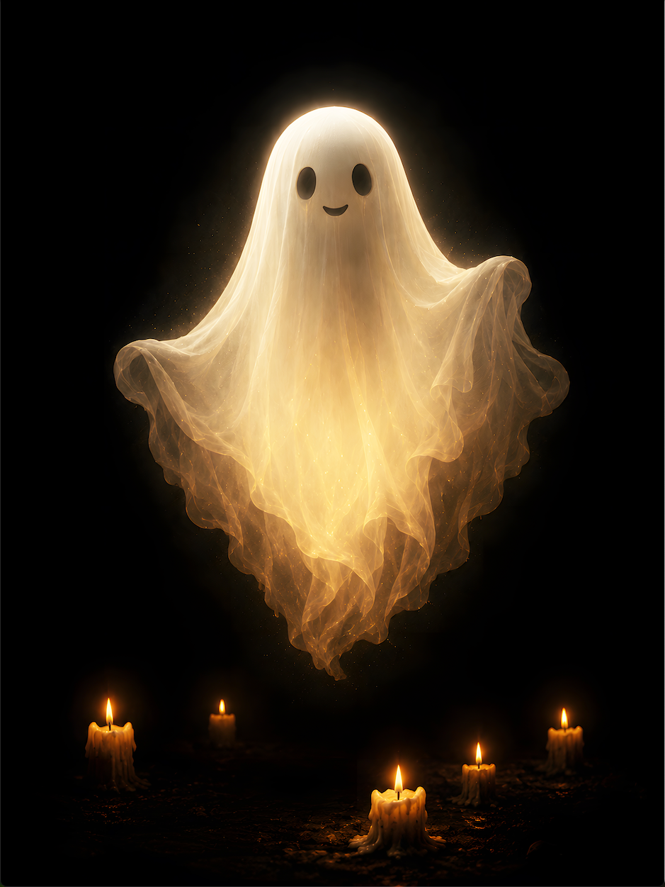 Haunted Ghost Halloween Canvas Wall Art, Spooky Gothic Decor for Living Room, Bedroom and Entryway