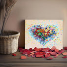 Vibrant Abstract Heart Pictures Print Painting