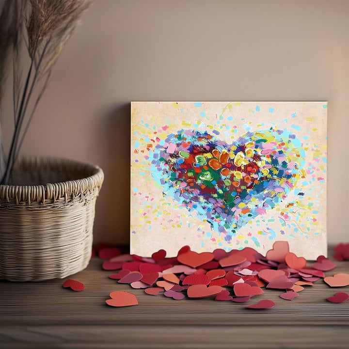 Vibrant Abstract Heart Pictures Print Painting