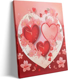 Red Romantic Heart and Floral Vintage Pictures