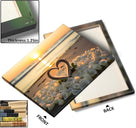 Vintage Valentine Pictures Print Romantic Beach Sunset Heart Design