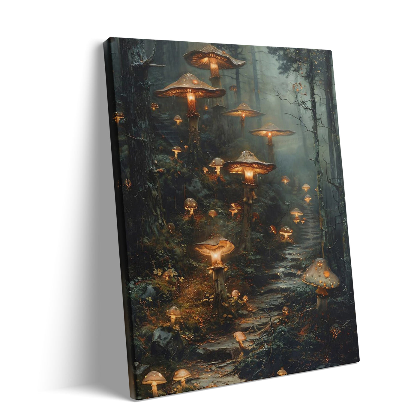 Enchanted Mushroom Forest Halloween Canvas Wall Art