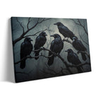 Raven Gathering Halloween Canvas Wall Art
