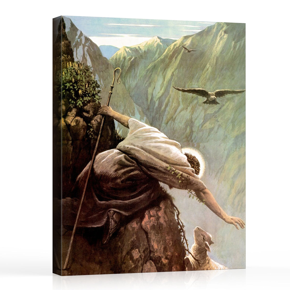 Classical Christian Saint Painting Saint in the Mountains Religious Wall Art