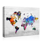 Colorful Abstract World Map Wall Art