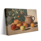 Apples and Rustic Pitcher Still Life Warm Rustic Still Life Painting Wall Art