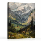 Alpine Mountain Snowy Valley Wall Art