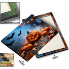Pumpkin Patch Halloween Canvas Wall Art, Bats and Ghosts Decor
