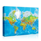 Classic Blue World Map Canvas Wall Art