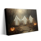 Three Ghosts on a Haunted Forest Path Dark Gothic Halloween Painting Wall Art