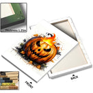 Pumpkin Flame Halloween Canvas Wall Art