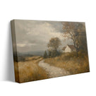 Rustic Countryside Cottage Moody Rural Cottage Path Painting Wall Art