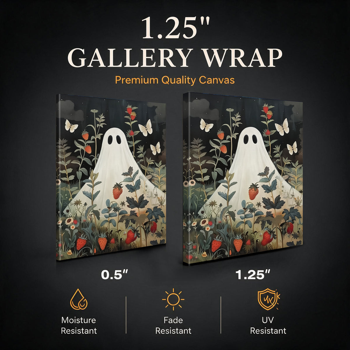 Little Ghosts at Play Halloween Canvas Wall Art for Kids