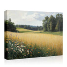 Impressionist Countryside Landscape Painting Golden Wheat Meadow Wall Art