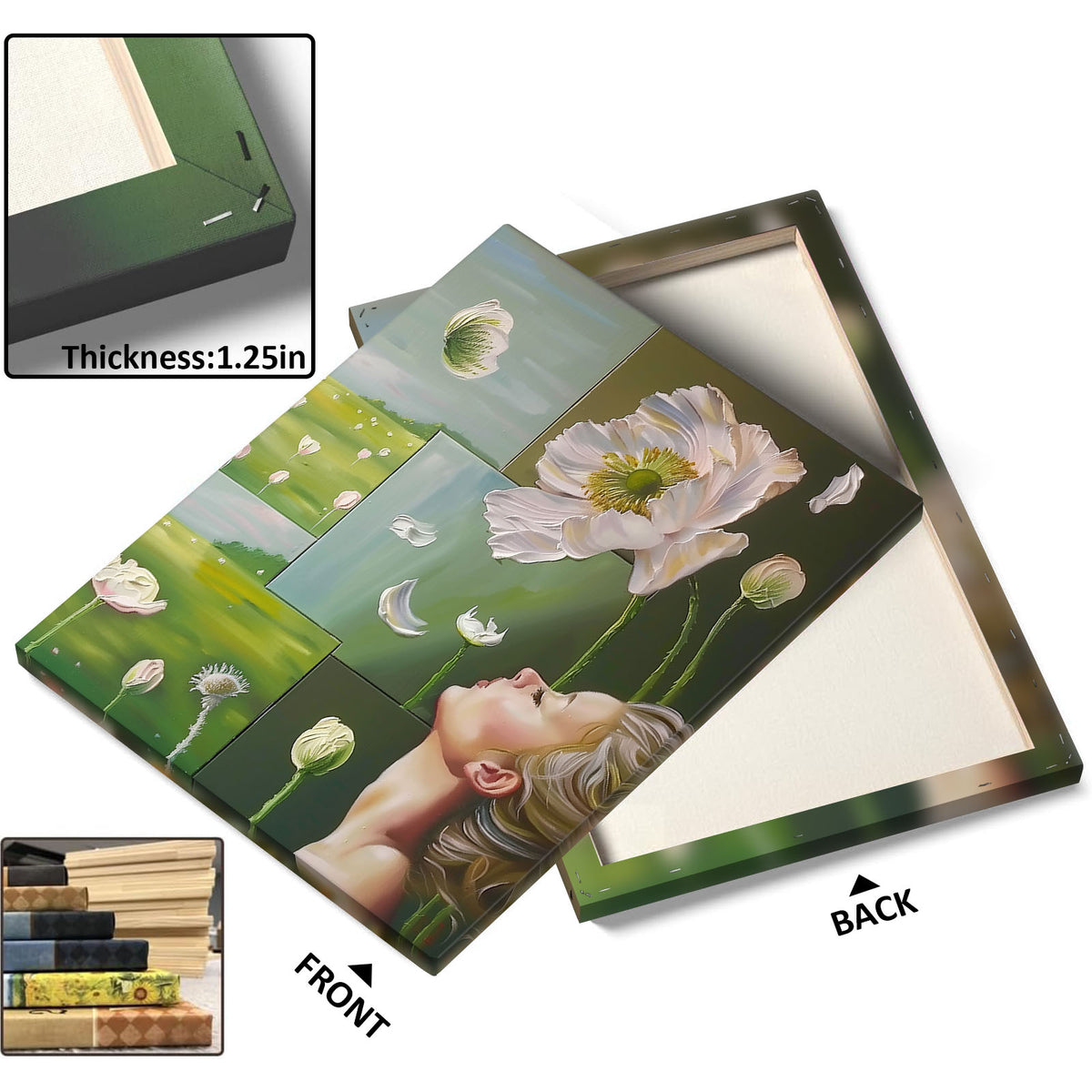 Ethereal Green Botanical Portrait Wall Art