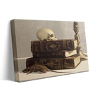 Dark Academia Skull Still Life Gothic Books with Skull and Rat Artwork Wall Art