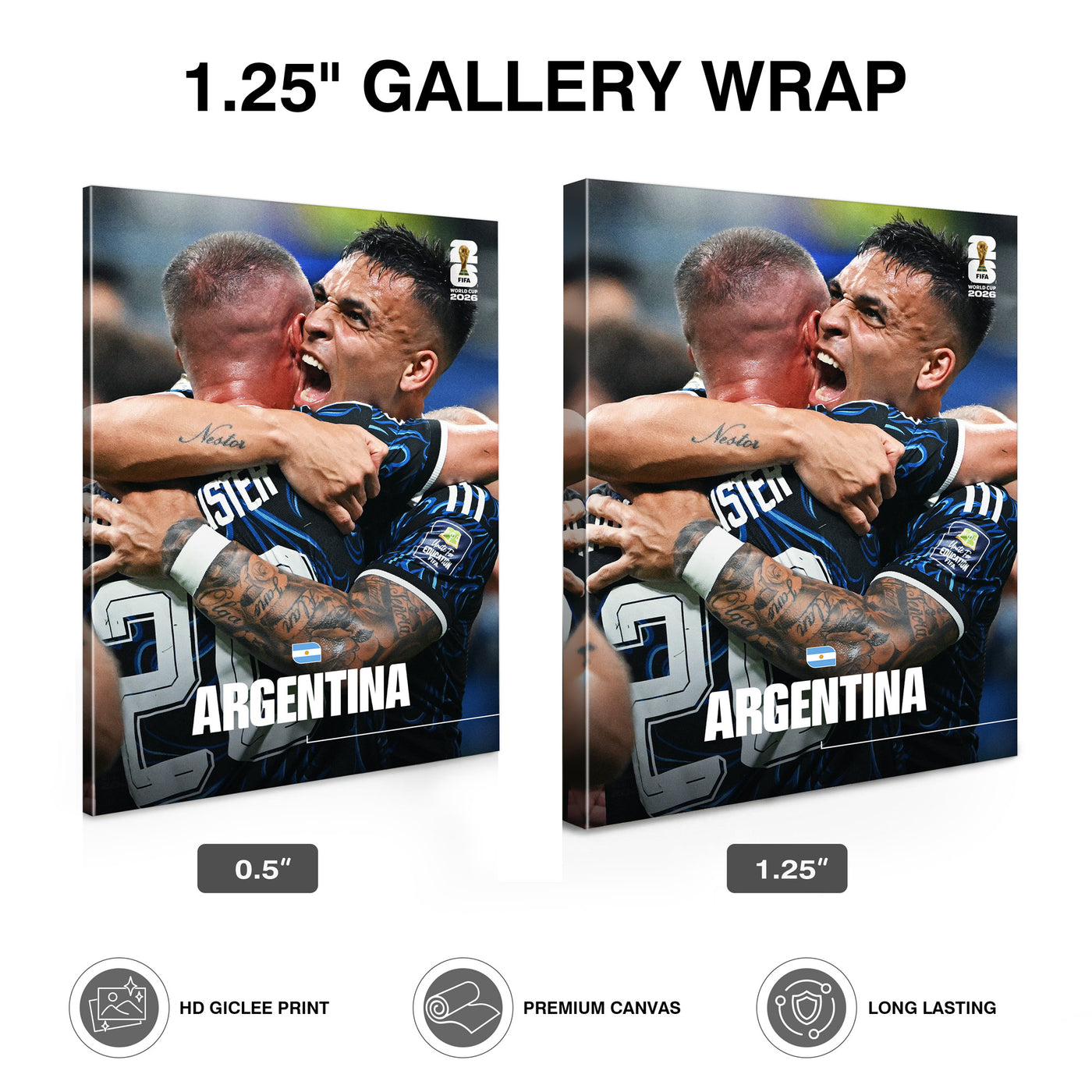 Argentina Soccer Team Celebration Canvas Wall Art – Emotional Match Moment Print