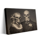 Victorian Skeleton Wedding Couple Vintage Gothic Halloween Portrait Painting Wall Art