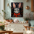 Easter Modern Easter Bunny Canvas Wall Art, Stylish Bunny Home Decor Print Painting Spring Aesthetic Artwork, Rustic Easter Charm Holiday Gift Nursery Living Room Decoration